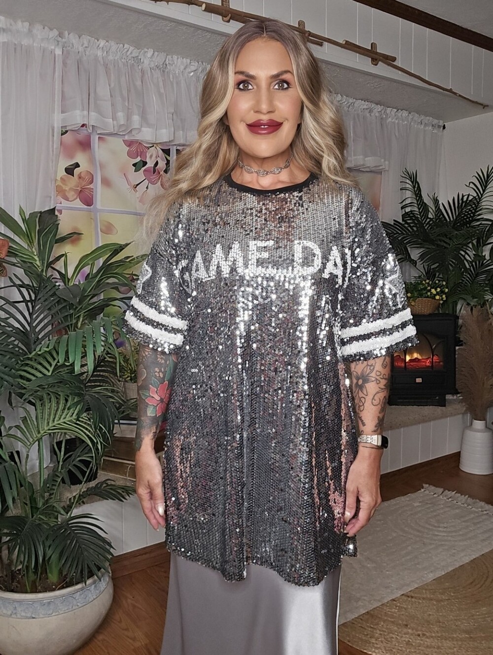 Silver Sequin Game Day Jersey
